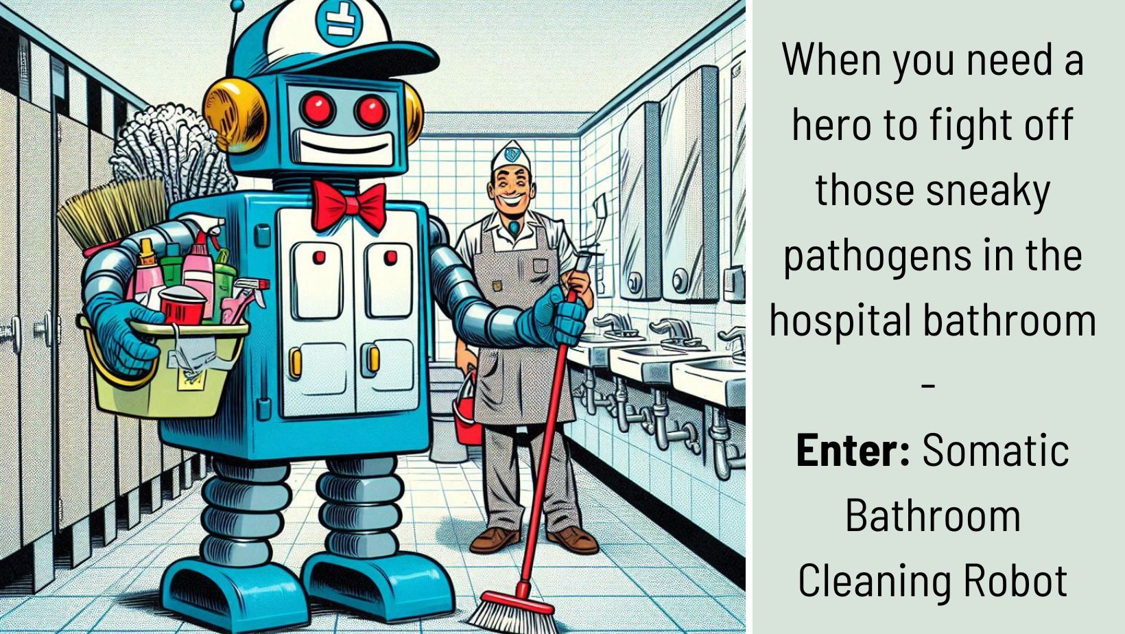 When you need a hero to fight off those sneaky pathogens in the hospital bathroom - Enter Somatic Bathroom Cleaning Robot_theHotBleep