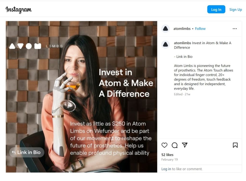 atom limbs crowdfund instagram post_theHotBleep Crowdfunding for ATOM LIMBS Advanced Prosthetics